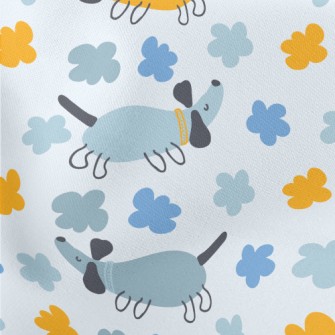 Dog With Long Color Blocks Lightweight Cotton Poplin