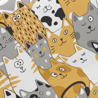 Cute And Silly Cat Midweight Cotton Poplin