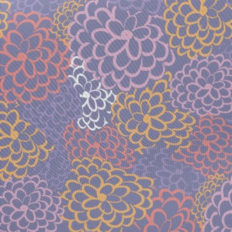 Colorful Lines Of Flowers Midweight Cotton Poplin