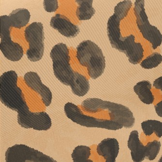 Watercolor Style Floral Leopar Midweight Cotton Poplin