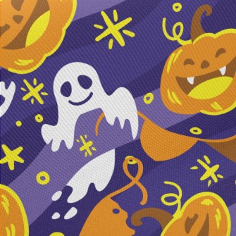 Laughing Pumpkin And Ghost Midweight Cotton Poplin