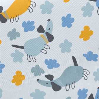 Dog With Long Color Blocks Midweight Cotton Poplin
