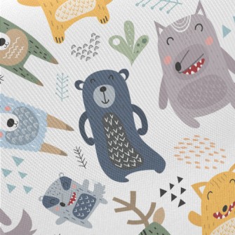 Fairy Tale Cute Animals Midweight Cotton Poplin