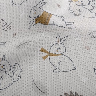 Rabbit, Squirrel And Hedgehog Athletic Mesh Flat Back