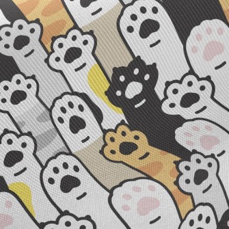 Cute Cat Paw Raising Hands Twill