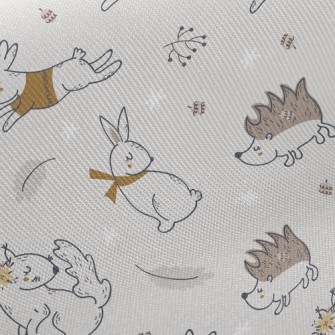Rabbit, Squirrel And Hedgehog Twill
