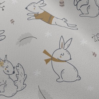 Rabbit, Squirrel And Hedgehog Chiffon