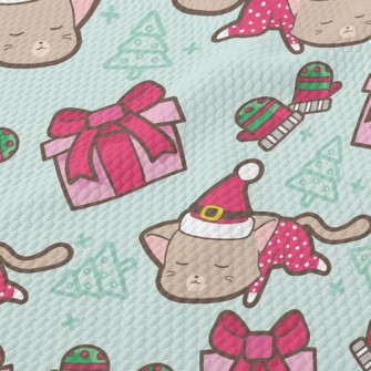 Kitty Santa Claus Birdseye Piqué