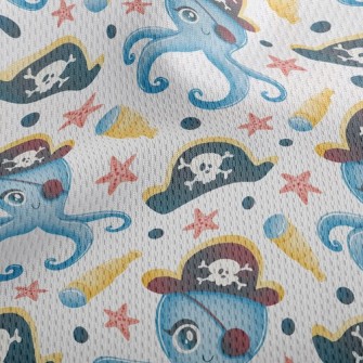 One-eyed Pirate Octopus Athletic Mesh Flat Back