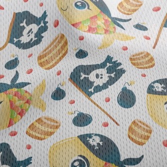 Pirate Colorful Fish Athletic Mesh Flat Back