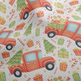 Merry Christmas Tree Transport Athletic Mesh Flat Back