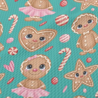 Christmas Magic Gingerbread Gi Birdseye Piqué