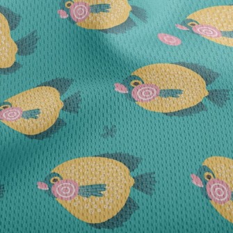 Bright Deep Sea Fish Athletic Mesh Flat Back