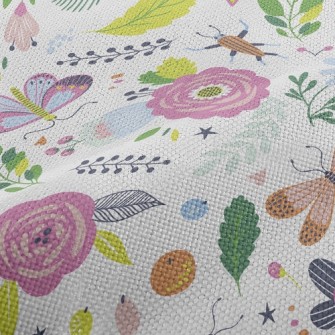 Flower World Insects Performance Linen