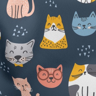 Smiling Faces Greeting Cats Stretch Ponte