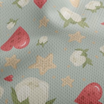 Love Flowers Stars Athletic Mesh Flat Back