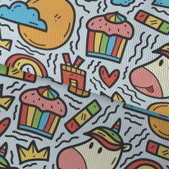 Cartoon Playful Unicorn Waterproof Oxford