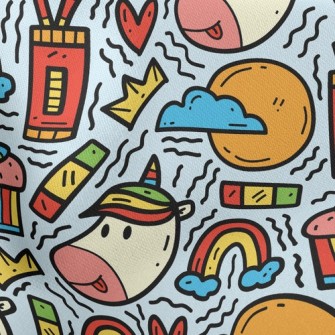Cartoon Playful Unicorn Stretch Ponte