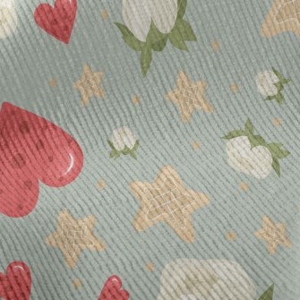 Love Flowers Stars Standard Corduroy