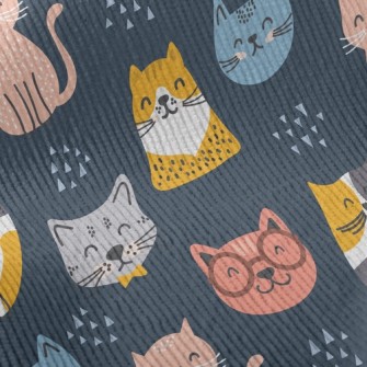 Smiling Faces Greeting Cats Standard Corduroy