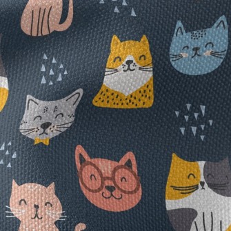 Smiling Faces Greeting Cats Waterproof Canvas