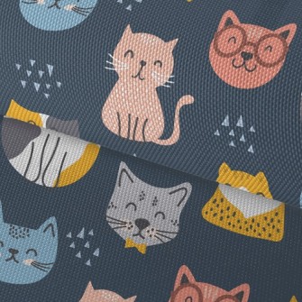 Smiling Faces Greeting Cats Waterproof Oxford
