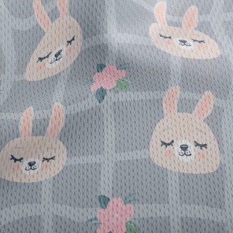 Soft Plaid Bunny Athletic Mesh Flat Back