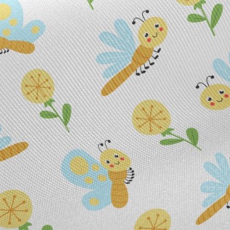 Cartoon Dragonfly Butterfly Twill