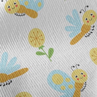 Cartoon Dragonfly Butterfly Standard Corduroy