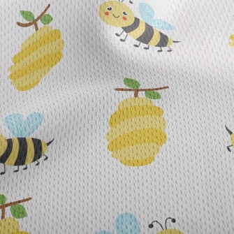 Honeycomb And Little Bees Athletic Mesh Flat Back