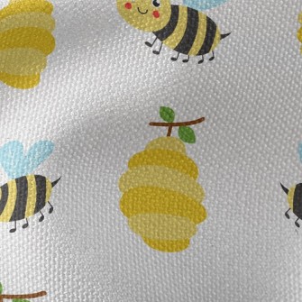 Honeycomb And Little Bees Waterproof Canvas