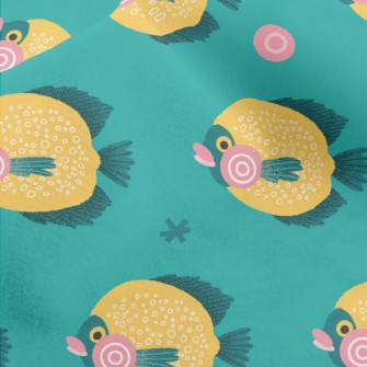 Bright Deep Sea Fish Micro Fleece
