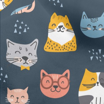 Smiling Faces Greeting Cats Micro Fleece