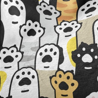 Cute Cat Paw Raising Hands Minky