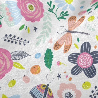 Flower World Insects Minky