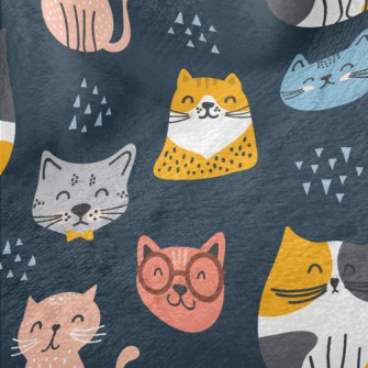 Smiling Faces Greeting Cats Minky