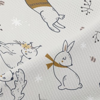 Rabbit, Squirrel And Hedgehog Piqué