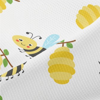 Honeycomb And Little Bees Piqué