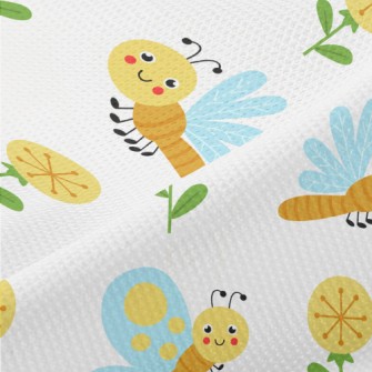 Cartoon Dragonfly Butterfly Piqué