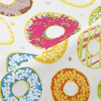 Brightly Frosted Donuts Piqué