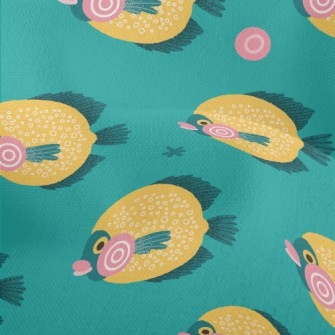Bright Deep Sea Fish Lightweight Performance Linen