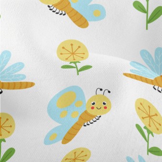 Cartoon Dragonfly Butterfly Lightweight Performance Linen