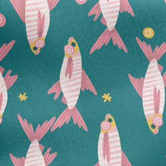 Rare Ocean Fish Jersey Backed Fleece