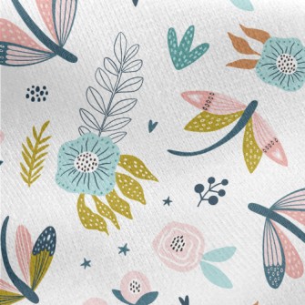 Fantasy Garden Insects Jersey Backed Fleece
