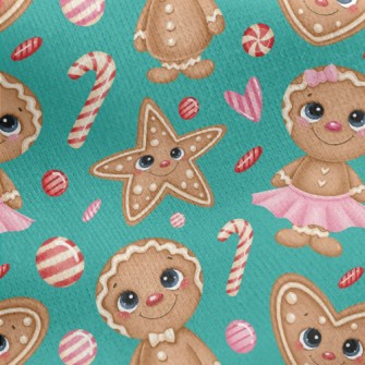 Christmas Magic Gingerbread Gi Jersey Backed Fleece