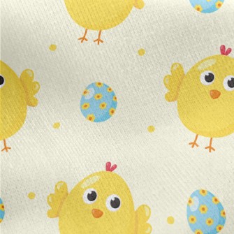 Cute Chicks And Eggs Jersey Backed Fleece