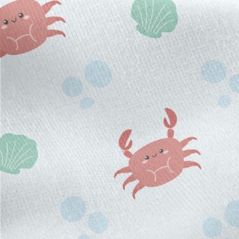 Crab Starfish Shell Jersey Backed Fleece