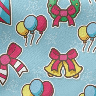 Christmas Balloon Party Jersey Backed Fleece