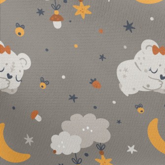 Cute Little Bear Falls Asleep Pongee