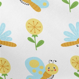 Cartoon Dragonfly Butterfly Pongee